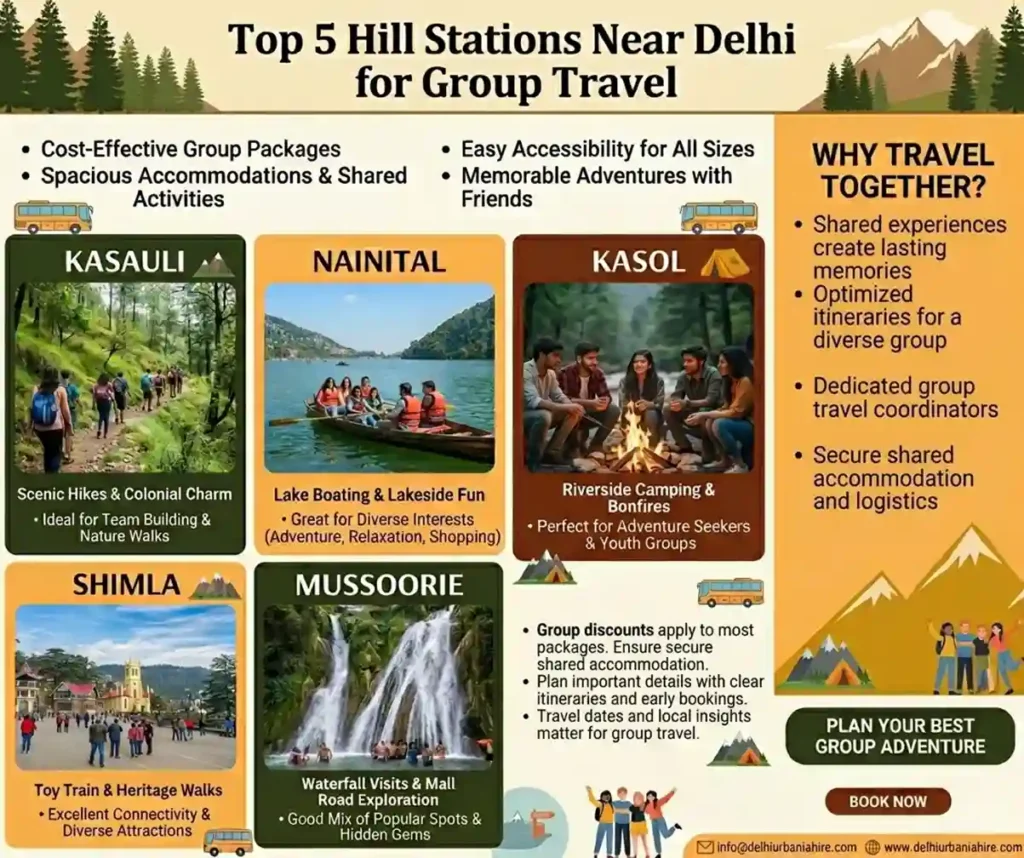 top 5 hill stations near delhi for group travel